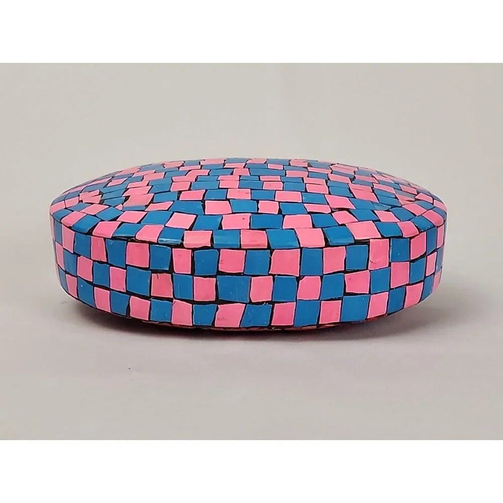 Ramla Mosaic Handmade Bag Pink Blue with Detachable‎ Chain Strap Selling Sunset